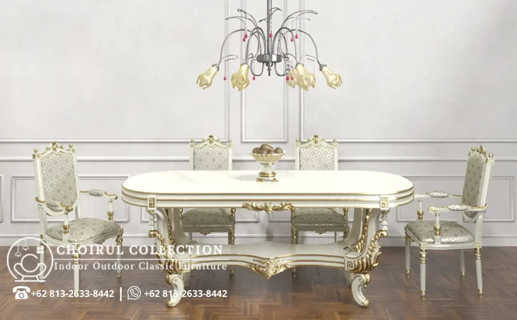 Set Furniture Makan Ukir Elegan Mewah