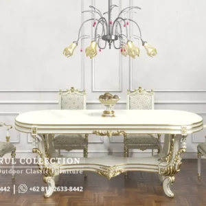 Set Furniture Makan Ukir Elegan Mewah